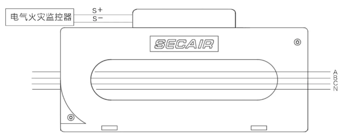 J-SCM41(250)剩余電流式<a href=http://m.js-yonghe.com.cn/dianqihuozai/ target=_blank class=infotextkey>電氣火災監控</a>探測器接線圖