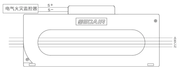 J-SCM41(400)剩余電流式<a href=http://m.js-yonghe.com.cn/dianqihuozai/ target=_blank class=infotextkey>電氣火災監控</a>探測器接線圖